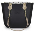 Original Collection – Black – Pattern Inner – Gold Chain Handle – Light Stone Strap