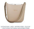 Elegant Fenn – Sand – Pattern Inner – Gold Zip – Light Stone Flat Handle